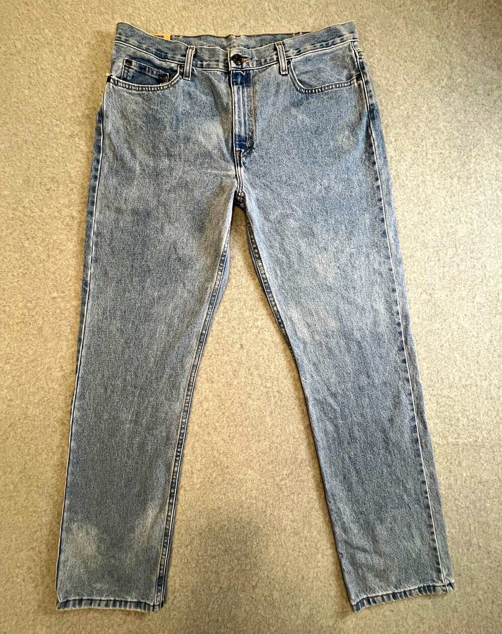 Pitford mensware Men's Straight Leg Jeans Regular Fit Light Wash Cotton Sz 36x34